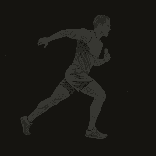 Elite athlete silhouette in motion